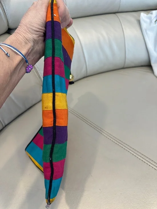 Colorful Striped Canvas Zip Pouch - Picture 7 of 8